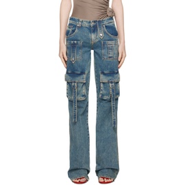 블루마린 Blumarine Blue Cargo Pocket Jeans 232901F069002