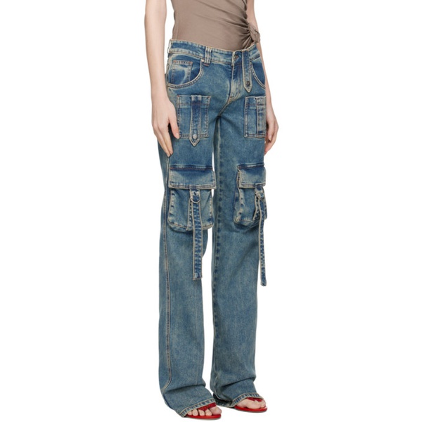  블루마린 Blumarine Blue Cargo Pocket Jeans 232901F069002