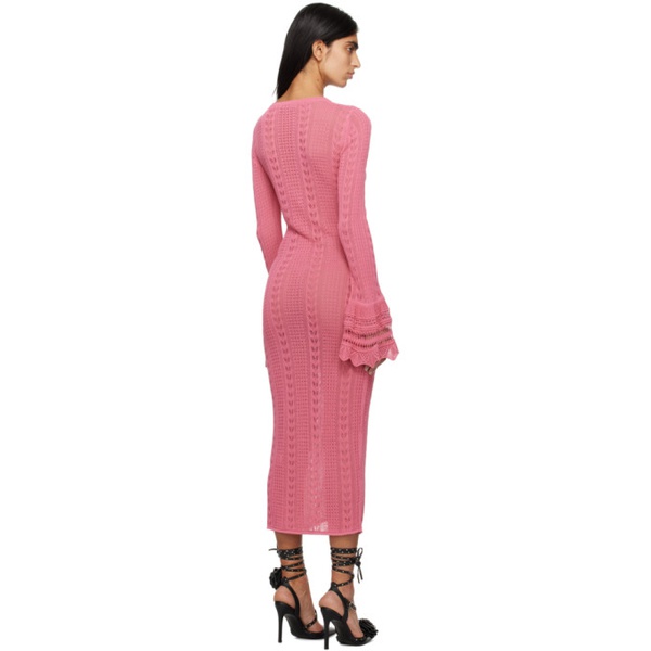  블루마린 Blumarine Pink Button Midi Dress 241901F054001