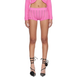 블루마린 Blumarine Pink Scalloped Shorts 241901F088001