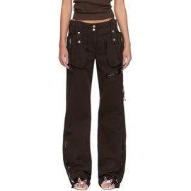 블루마린 Blumarine Brown Garment-Dyed Denim Cargo Pants 241901F087007