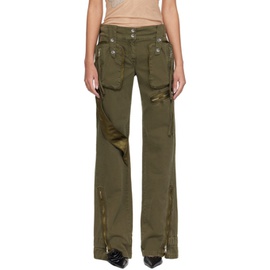 블루마린 Blumarine Khaki Garment-Dyed Denim Cargo Pants 241901F087006