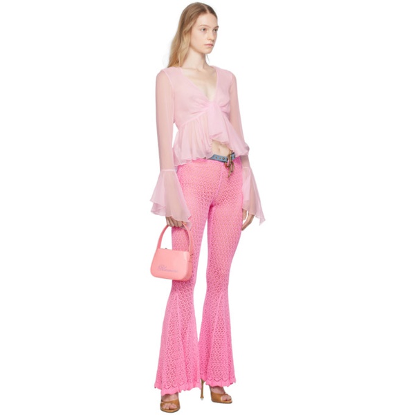  블루마린 Blumarine Pink Mini Rhinestone Bag 231901F048028