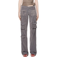 블루마린 Blumarine Gray Cargo Pocket Trousers 232901F087006