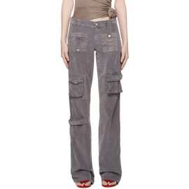 블루마린 Blumarine Gray Cargo Pocket Trousers 232901F087006