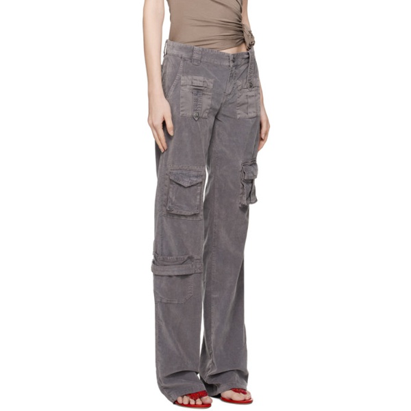  블루마린 Blumarine Gray Cargo Pocket Trousers 232901F087006