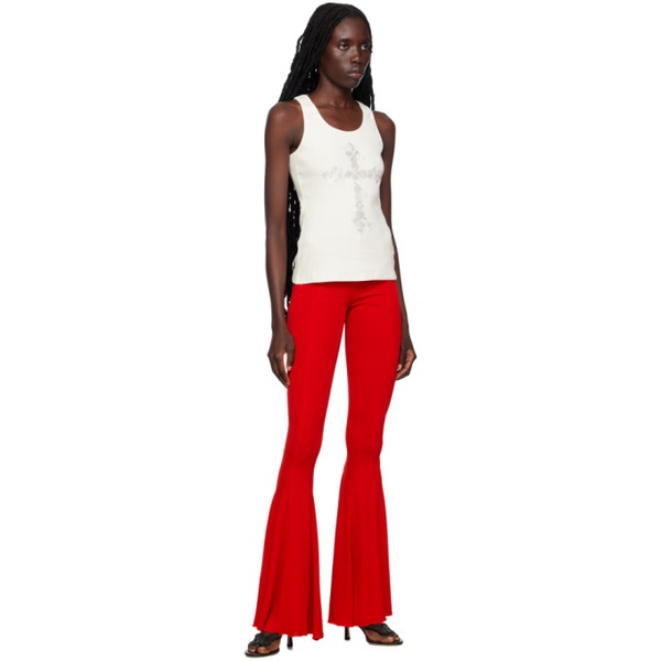  블루마린 Blumarine Red Flared Trousers 231901F087025