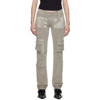 블루마린 Blumarine Gray Cargo Pocket Trousers 232901F087019
