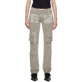 블루마린 Blumarine Gray Cargo Pocket Trousers 232901F087019