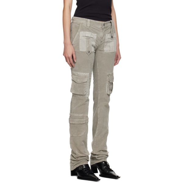 블루마린 Blumarine Gray Cargo Pocket Trousers 232901F087019