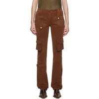블루마린 Blumarine Brown Cargo Pocket Trousers 232901F087021