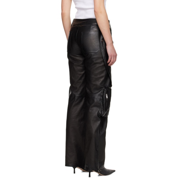  블루마린 Blumarine Black Spiral Leather Cargo Pants 241901F084000