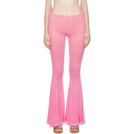 블루마린 Blumarine Pink Flared Trousers 231901F087012