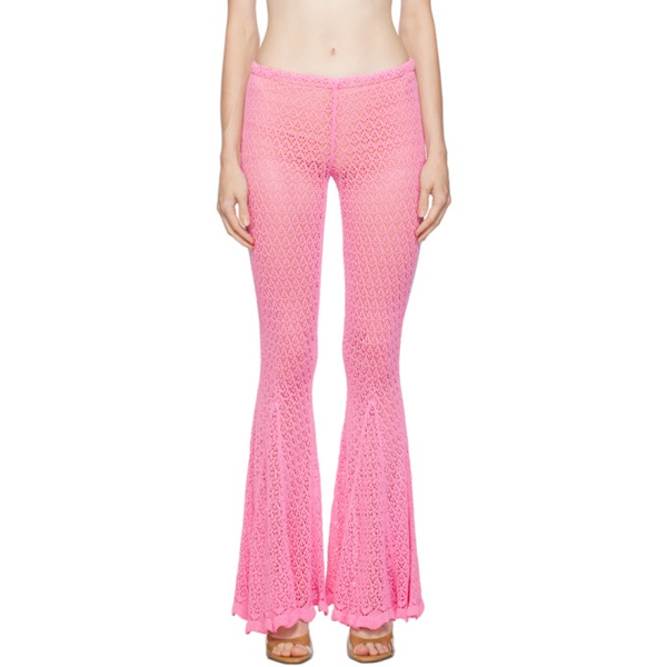  블루마린 Blumarine Pink Flared Trousers 231901F087012