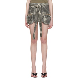 블루마린 Blumarine Khaki Cargo Denim Miniskirt 231901F090003