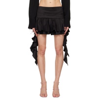 블루마린 Blumarine Black Ruffled Miniskirt 231901F090014