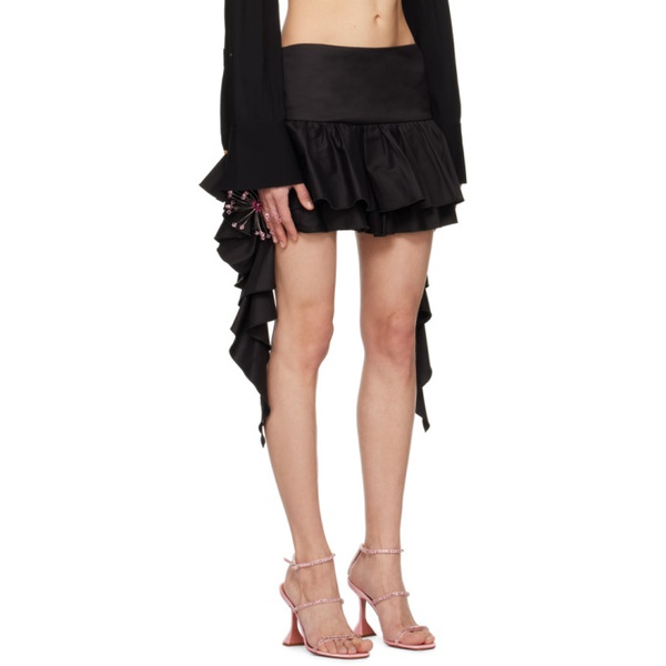  블루마린 Blumarine Black Ruffled Miniskirt 231901F090014