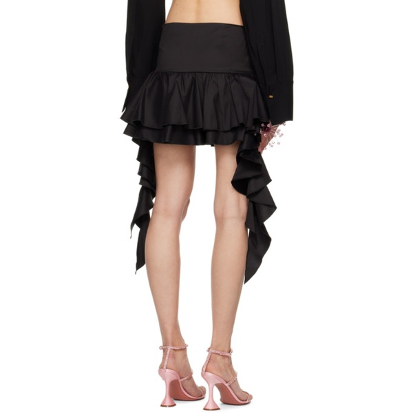  블루마린 Blumarine Black Ruffled Miniskirt 231901F090014