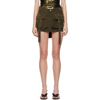 블루마린 Blumarine Khaki Low-Rise Miniskirt 232901F090006