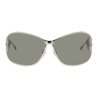 블루마린 Blumarine Silver Wraparound Sunglasses 241901F005006