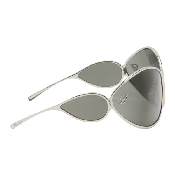  블루마린 Blumarine Silver Wraparound Sunglasses 241901F005006