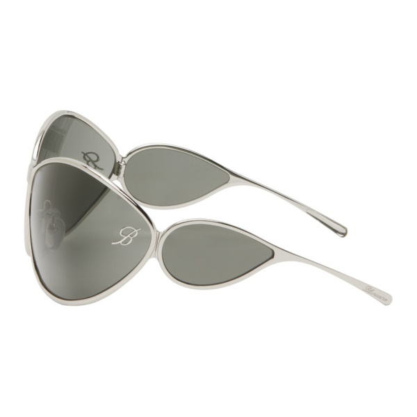  블루마린 Blumarine Silver Wraparound Sunglasses 241901F005006