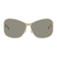 블루마린 Blumarine Gold Wraparound Sunglasses 241901F005007