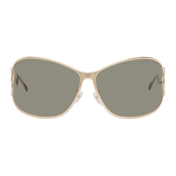  블루마린 Blumarine Gold Wraparound Sunglasses 241901F005007