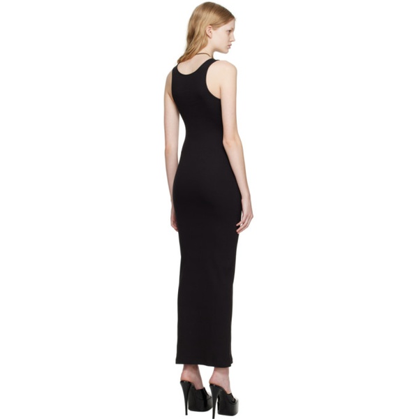  블루마린 Blumarine Black Crystal-Cut Maxi Dress 231901F055010