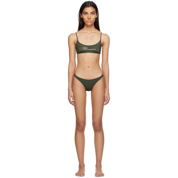  블루마린 Blumarine Green Rhinestone Bikini 231901F105000