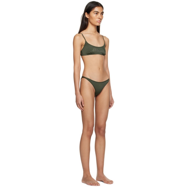  블루마린 Blumarine Green Rhinestone Bikini 231901F105000