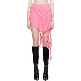 블루마린 Blumarine Pink Ruffled Miniskirt 231901F090026