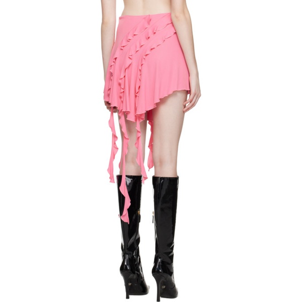  블루마린 Blumarine Pink Ruffled Miniskirt 231901F090026