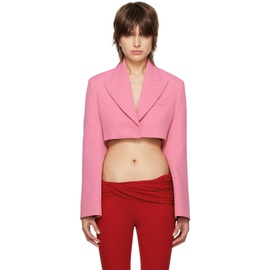 블루마린 Blumarine Pink Cropped Blazer 231901F057000