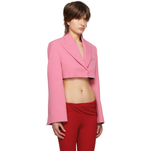  블루마린 Blumarine Pink Cropped Blazer 231901F057000