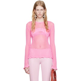 블루마린 Blumarine Pink Scalloped Sweater 231901F096004