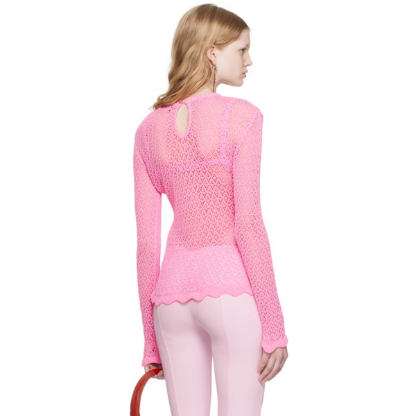  블루마린 Blumarine Pink Scalloped Sweater 231901F096004