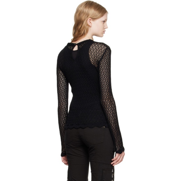  블루마린 Blumarine Black Applique Sweater 231901F096006