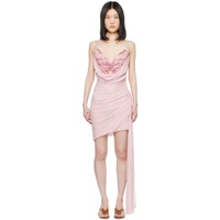 블루마린 Blumarine Pink Butterfly Minidress 241901F052068