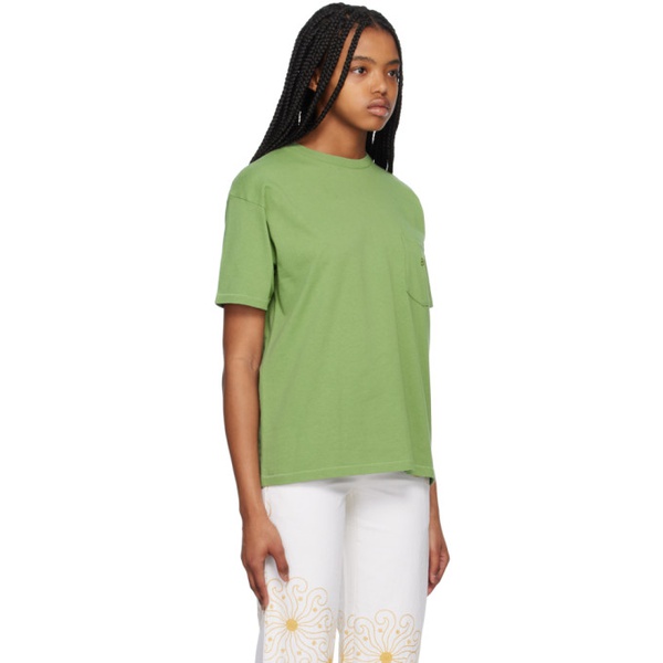  보디 Bode Green Pocket T-Shirt 231169F110011