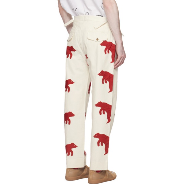 보디 Bode White Bear Applique Trousers 232169M191006