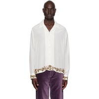 보디 Bode White Beaded Wheat Flower Shirt 232169M192063