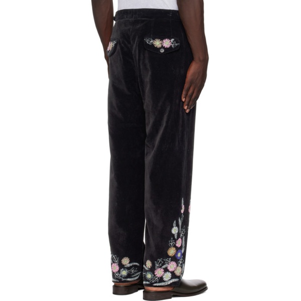  보디 Bode Black Beaded Noon Flower Trousers 232169M191022