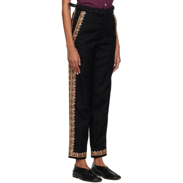  보디 Bode Black Regal Scallop Trousers 241169F087014