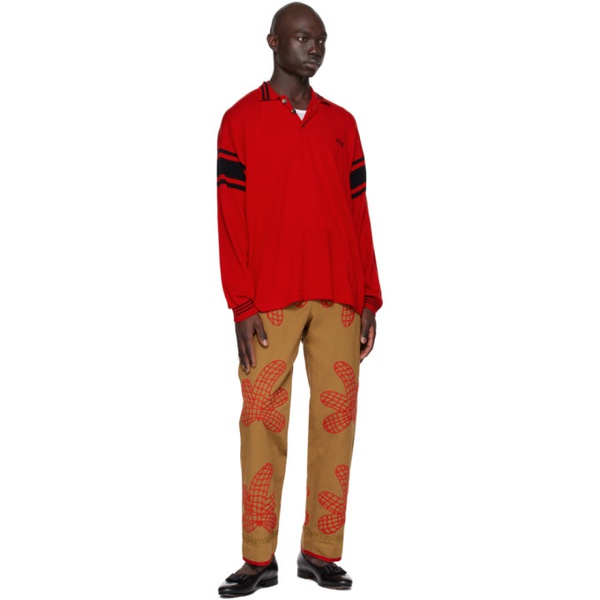  보디 Bode Red Stripe Polo 241169M212005