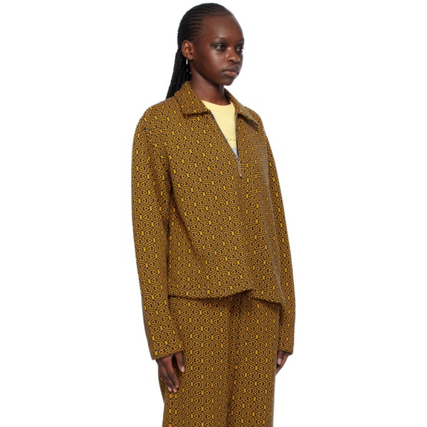  보디 Bode Yellow & Navy Crescent Sweater 241169F097001