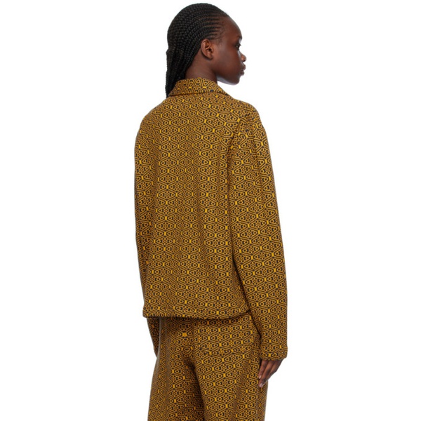  보디 Bode Yellow & Navy Crescent Sweater 241169F097001