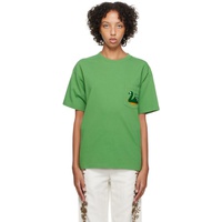 보디 Bode Green Swan T-Shirt 241169F110000