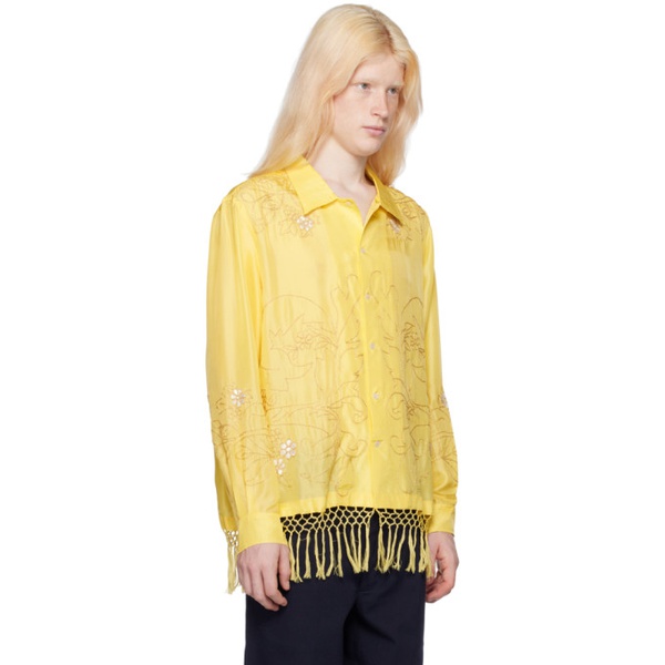  보디 Bode Yellow Paquerette Fringe Shirt 241169M192018