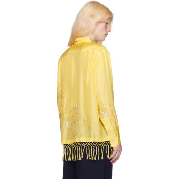  보디 Bode Yellow Paquerette Fringe Shirt 241169M192018